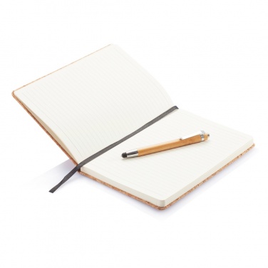 Logotrade corporate gifts photo of: A5 notebook with bamboo pen including stylus